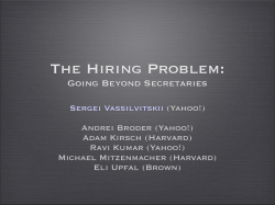 The Hiring Problem - Stanford CS Theory
