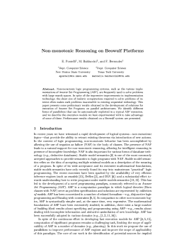Non-monotonic Reasoning on Beowulf Platforms E. Pontelli1, M