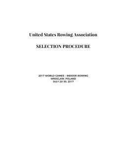 World Games Indoor Rowing Selection Procedures