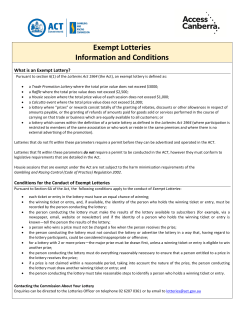 Exempt Lotteries Information and Conditions