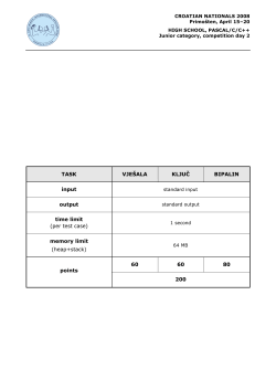 TASK VJE&Scaron;ALA KLJUČ BIPALIN input output time limit (per test