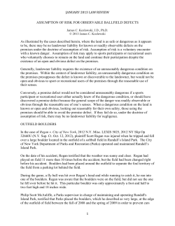 Assumption of Risk for Observable Ballfield Defects - Gmu