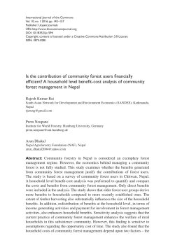 A household level benefit-cost analysis of community forest