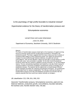 Is the psychology of high profits favorable to industrial renewal