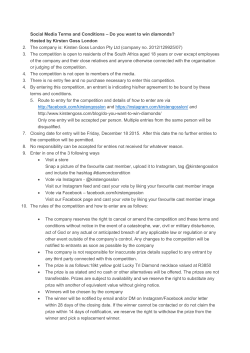 Social Media Terms and Conditions &ndash; Do you want to win diamonds