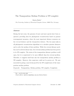 The Transposition Median Problem is NP