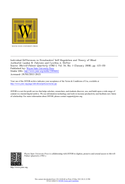 Individual Differences in Preschoolers` Self