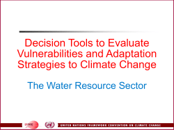 Decision Tools to Evaluate Strategies for Adaptation to Climate