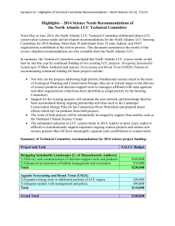 2014 Science Needs Recommendations of the North Atlantic LCC