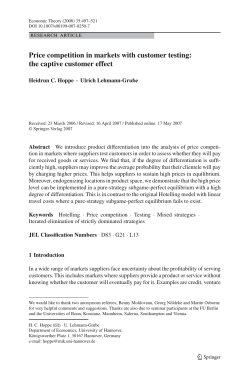 Price competition in markets with customer testing