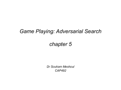 Game Playing: Adversarial Search chapter 6