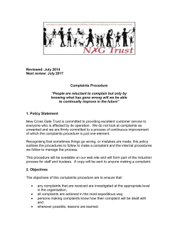 Complaints Policy - New Cross Gate Trust