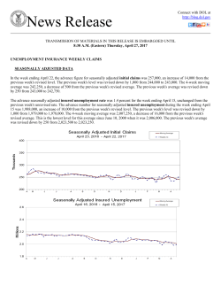 Unemployment Insurance Weekly Claims Report