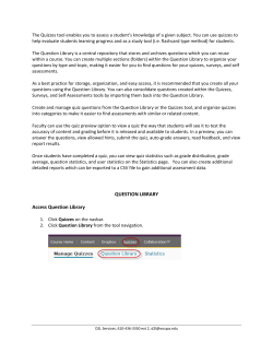 QUESTION LIBRARY Access Question Library