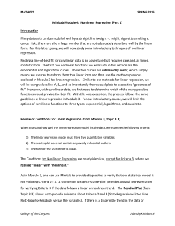 Nonlinear Regression (Part 1)