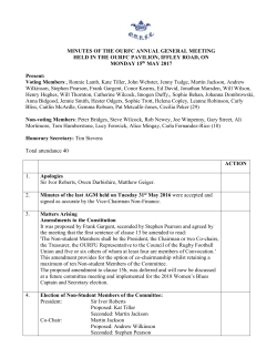 AGM Minutes - Oxford University RFC
