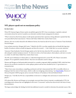 NFL players speak out on marijuana policy