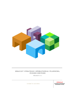 Oracle Strategic Operational Planning User`s Guide