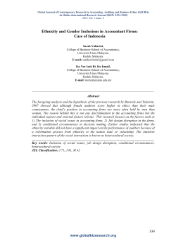 Ethnicity and Gender Inclusions in Accountant Firms: Case of