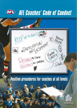 AFL Coaches` Code of Conduct