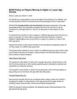 BVSS Policy on Players Moving to Higher or Lower Age Groups