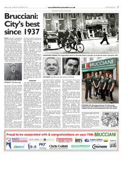 Brucciani: City`sbest since1937