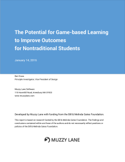 The Potential for Game-based Learning to Improve Outcomes for