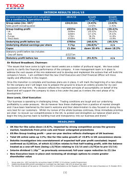 Interim Results 2014/15
