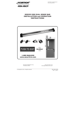 SERIES DSB DUAL SENSE BAR INSTALLATION and