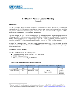 Day 1. Wednesday 17th May 2017 - United Nations Evaluation Group