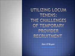 rural recruitment - Carolinas Association of Physician Services