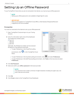 TPC Setting Up Offline Password