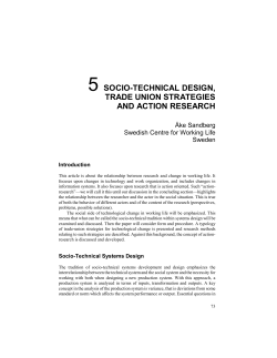 socio-technical design, trade union strategies and action research