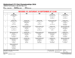 2016 Finals Day &ndash; Order of Play