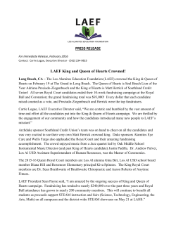 PRESS RELEASE LAEF King and Queen of Hearts