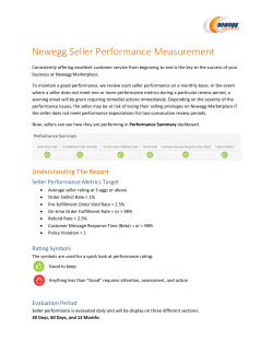Newegg Seller Performance Measurement
