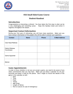 OSA Small Sided Game Course Student Handout