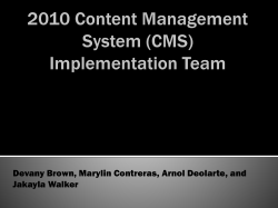 Content Management Team (CMS)