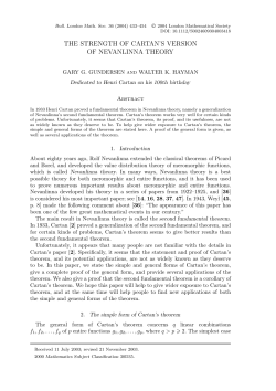 the strength of cartan`s version of nevanlinna theory