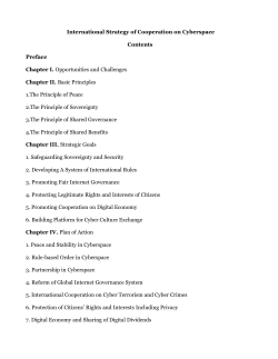 International Strategy of Cooperation on Cyberspace Contents