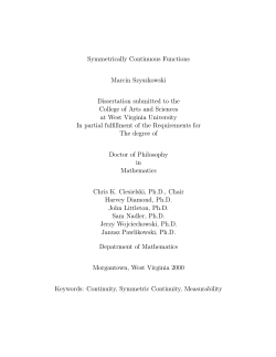 Symmetrically Continuous Functions - WVU Math Department