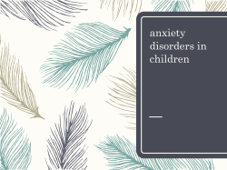 Mood and anxiety disorders in children