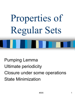 005: Properties of Regular Sets