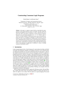 Constructing Consensus Logic Programs
