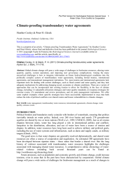 Climate-proofing transboundary water agreements