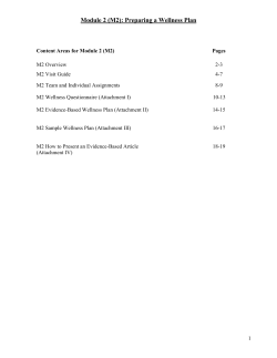 Module 2: Preparing a Wellness Plan