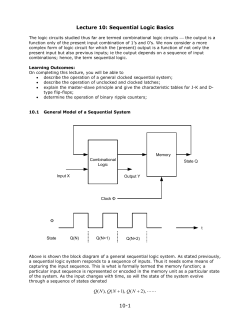 Lecture 3: Boolean Algebra I * the basics