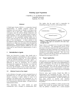 Modeling Agent Negotiation 1 Introduction to Agents