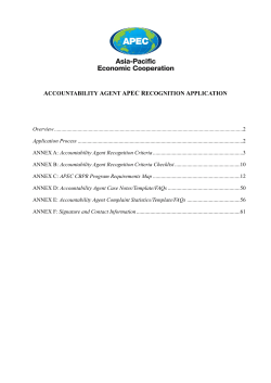accountability agent apec recognition application - Asia