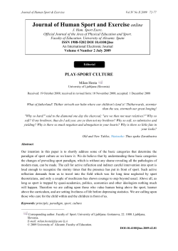 Journal of Human Sport and Exercise online